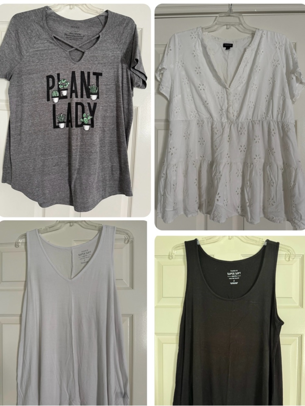 torrid Women’s Tank & Top Bundle - White, Black, Gray plant lady size 2